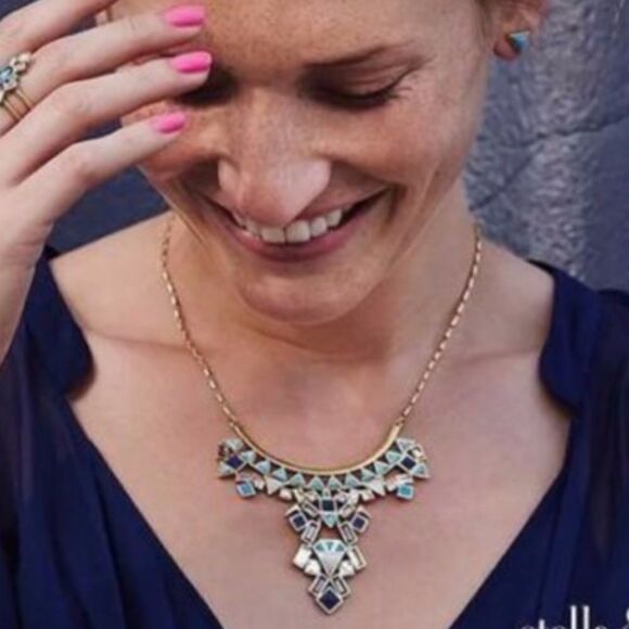 stella & dot ~ mosaic stone tile necklace retired ~ matching items separate - Picture 6 of 8